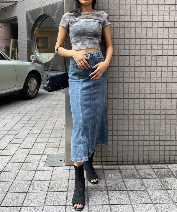 Flare denim long skirt｜【公式】ROGER AND RAW通販サイト